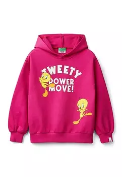 Толстовка с капюшоном LOONEY TUNES United Colors of Benetton, фиолетовый