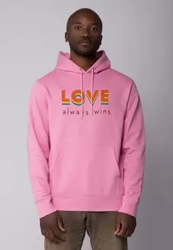 Толстовка с капюшоном LOVE ALWAYS WINS watapparel, светло-розовый