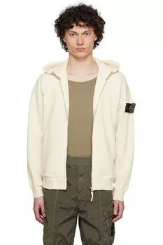 Толстовка с капюшоном Malfil из флиса с эффектом состаривания Stone Island, цвет ivory