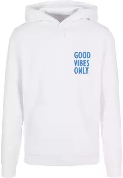 Толстовка с капюшоном Merchcode " Merchcode Men's Good Vibes Only Basic Hoody", белый