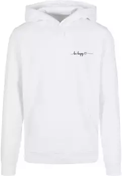 Толстовка с капюшоном Merchcode " Merchcode Men's Be Happy Basic Hoody", белый