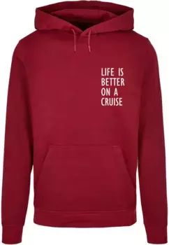 Толстовка с капюшоном Merchcode " Merchcode Men's Life Is Better Basic Hoody", цвет Burgundy