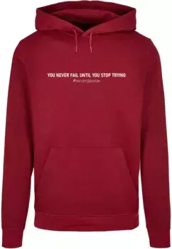 Толстовка с капюшоном Merchcode " Merchcode Men's Never Give Up Basic Hoody", цвет Burgundy