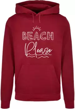 Толстовка с капюшоном Merchcode " Merchcode Men's Beach Please Basic Hoody", цвет Burgundy