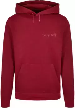 Толстовка с капюшоном Merchcode " Merchcode Men's Love Yourself Basic Hoody", цвет Burgundy