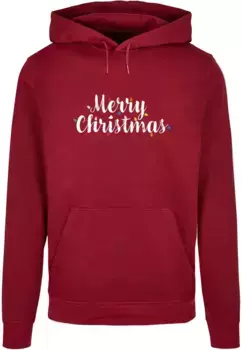 Толстовка с капюшоном Merchcode " Merchcode Men's Merry Christmas Lights Basic Hoody", цвет Burgundy