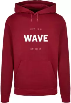Толстовка с капюшоном Merchcode " Merchcode Men's Summer - Life is a wave Basic Hoody", цвет Burgundy