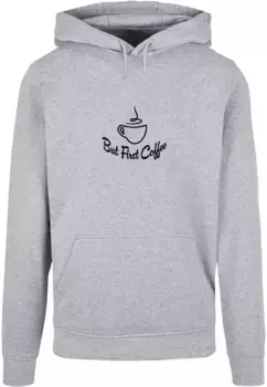 Толстовка с капюшоном Merchcode " Merchcode Men's But First Coffee Basic Hoody", серый