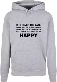 Толстовка с капюшоном Merchcode " Merchcode Men's Never Too Late Basic Hoody", серый