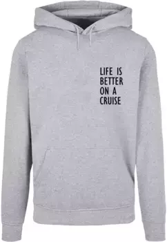 Толстовка с капюшоном Merchcode " Merchcode Men's Life Is Better Basic Hoody", серый