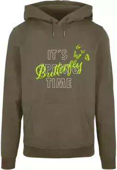 Толстовка с капюшоном Merchcode " Merchcode Men's It's Spring Time Basic Hoody", оливковый