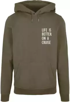 Толстовка с капюшоном Merchcode " Merchcode Men's Life Is Better Basic Hoody", оливковый
