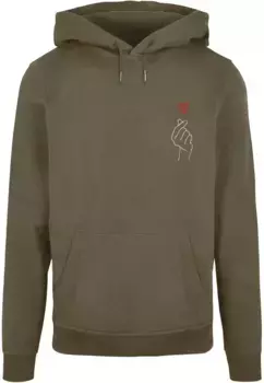 Толстовка с капюшоном Merchcode " Merchcode Men's K Heart Basic Hoody", оливковый