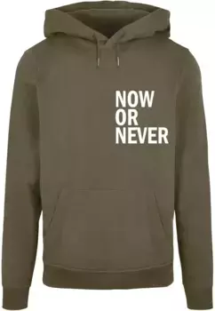 Толстовка с капюшоном Merchcode " Merchcode Men's Now Or Never Basic Hoody", оливковый