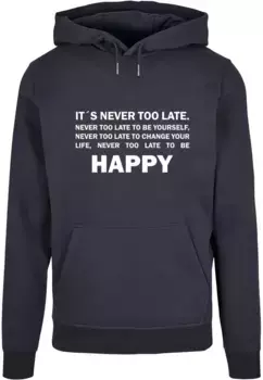 Толстовка с капюшоном Merchcode " Merchcode Men's Never Too Late Basic Hoody", цвет морской волны