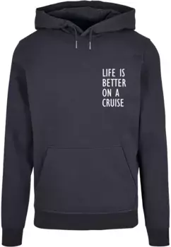 Толстовка с капюшоном Merchcode " Merchcode Men's Life Is Better Basic Hoody", цвет морской волны