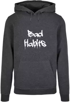 Толстовка с капюшоном Merchcode " Merchcode Men's Bad Habits Basic Hoody", цвет Charcoal