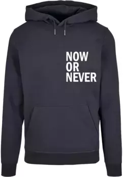 Толстовка с капюшоном Merchcode " Merchcode Men's Now Or Never Basic Hoody", цвет морской волны
