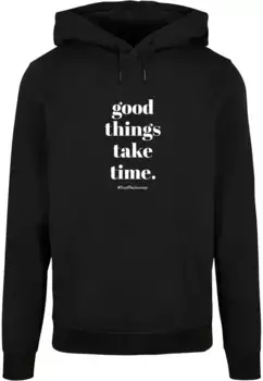 Толстовка с капюшоном Merchcode " Merchcode Men's Good Things Take Time Basic Hoody", черный
