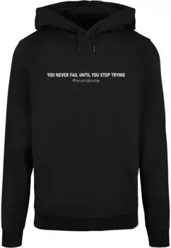 Толстовка с капюшоном Merchcode " Merchcode Men's Never Give Up Basic Hoody", черный