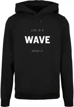 Толстовка с капюшоном Merchcode " Merchcode Men's Summer - Life is a wave Basic Hoody", черный