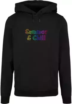 Толстовка с капюшоном Merchcode " Merchcode Men's Summer And Chill Rainbow Basic Hoody", черный