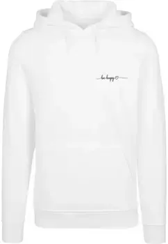 Толстовка с капюшоном Merchcode " Merchcode Men's Be Happy Hoody", белый