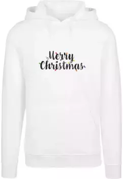 Толстовка с капюшоном Merchcode " Merchcode Men's Merry Christmas Lights Heavy Hoody", белый