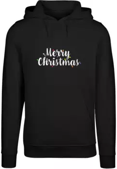 Толстовка с капюшоном Merchcode " Merchcode Men's Merry Christmas Lights Heavy Hoody", черный