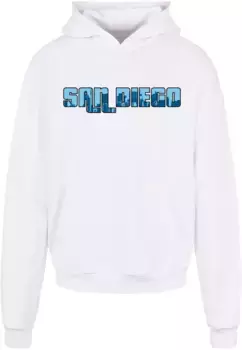 Толстовка с капюшоном Merchcode " Merchcode Men's Grand San Diego Skyline Ultra Heavy Hoody", белый