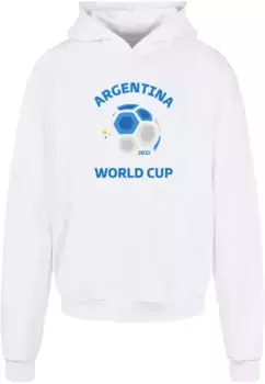 Толстовка с капюшоном Merchcode " Merchcode Men's Argentina World Cup Ultra Heavy Hoody", белый