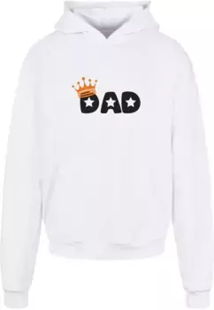 Толстовка с капюшоном Merchcode " Merchcode Men's Fathers Day - King Dad Ultra Heavy Hoody", белый