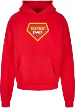 Толстовка с капюшоном Merchcode " Merchcode Men's Fathers Day - Super Dad Ultra Heavy Hoody", красный