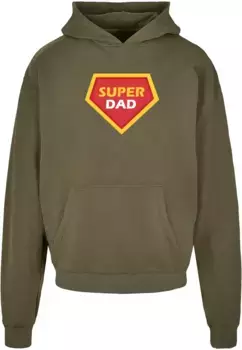 Толстовка с капюшоном Merchcode " Merchcode Men's Fathers Day - Super Dad Ultra Heavy Hoody", оливковый