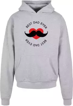 Толстовка с капюшоном Merchcode " Merchcode Men's Fathers Day - Best Dad Ultra Heavy Hoody", серый