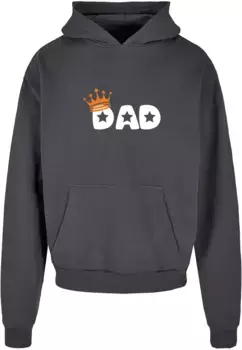Толстовка с капюшоном Merchcode " Merchcode Men's Fathers Day - King Dad Ultra Heavy Hoody", серый
