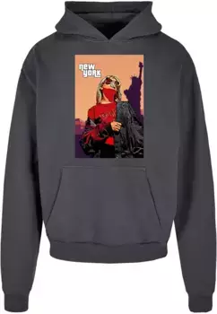 Толстовка с капюшоном Merchcode " Merchcode Men's Grand New York Ultra Heavy Hoody", серый