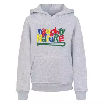 Толстовка с капюшоном Merchcode «Merchcode Men's Kids Naughty By Nature - Logo Color Basic Hoody», цвет heathergrey
