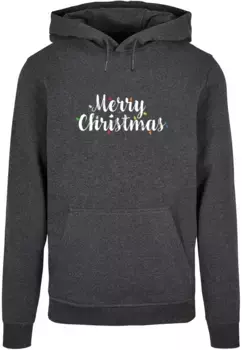 Толстовка с капюшоном Merchcode "Мужская женская футболка Merchcode Merry Christmas Lights Box Tee", цвет Charcoal