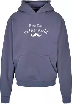 Толстовка с капюшоном Merchcode Sweatshirt Fathers Day - Best dad in the world 2, пыльно-голубой