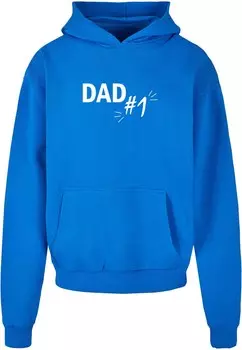 Толстовка с капюшоном Merchcode Sweatshirt Fathers Day - Dad number 1, коабльтовый синий