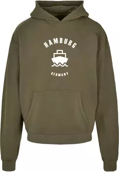 Толстовка с капюшоном Merchcode Sweatshirt Hamburg, оливковый