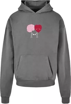Толстовка с капюшоном Merchcode Sweatshirt Hugs & Love - Emotional Balance, темно-серый