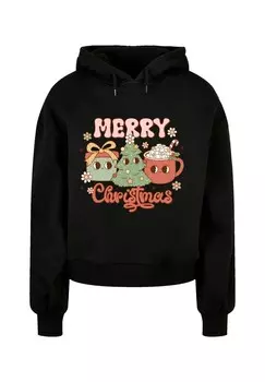 Толстовка с капюшоном MERRY WEIHNACHTEN COZY AND CUTE F4NT4STIC, черный