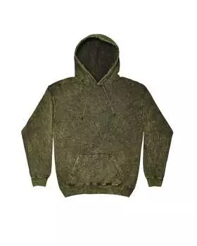 Толстовка с капюшоном Mineral Wash Colortone, темно-зеленый