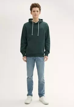 Толстовка с капюшоном MIT LOGOSTICKEREI TOM TAILOR DENIM, темно-зеленый
