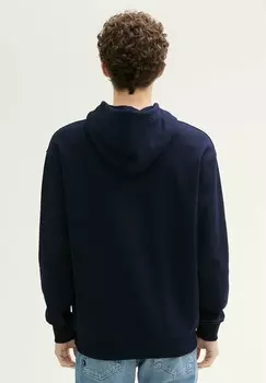 Толстовка с капюшоном MIT LOGOSTICKEREI TOM TAILOR DENIM, темно-синий