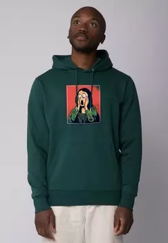Толстовка с капюшоном MONA LISA SCREAM watapparel, темно-зеленый