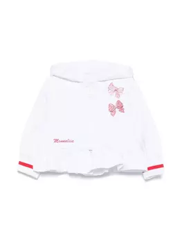 Толстовка с капюшоном Monnalisa с принтом банта, белый