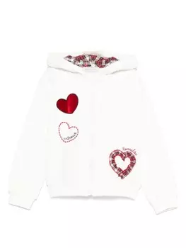 Толстовка с капюшоном Monnalisa с сердечками, серый